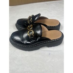 Circus Sam Edelman Shoes Womens Size 8 Black Chain Slide Loafers Lug Sole Mules